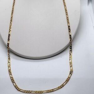NEW, BEST SILVER, PEERMONT ITALIAN 14K GOLDPLATED STERLINISILVER FIGARO NECKLACE